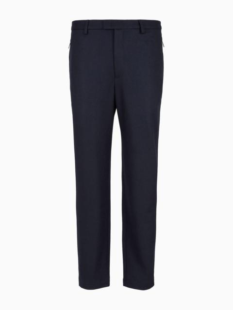 Ultra-light compact-jersey knit trousers