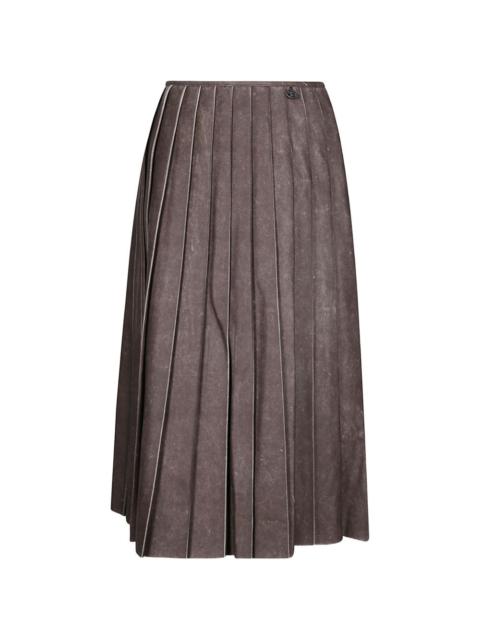 Diesel O-Saka-T1 pleated logo-plaque skirt