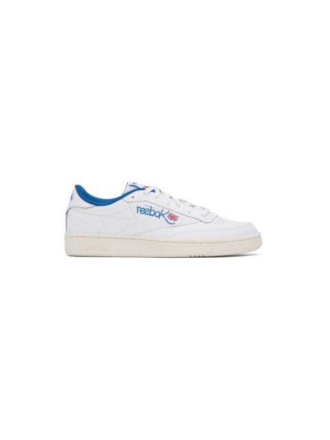 Reebok White & Blue Club C 85 Sneakers
