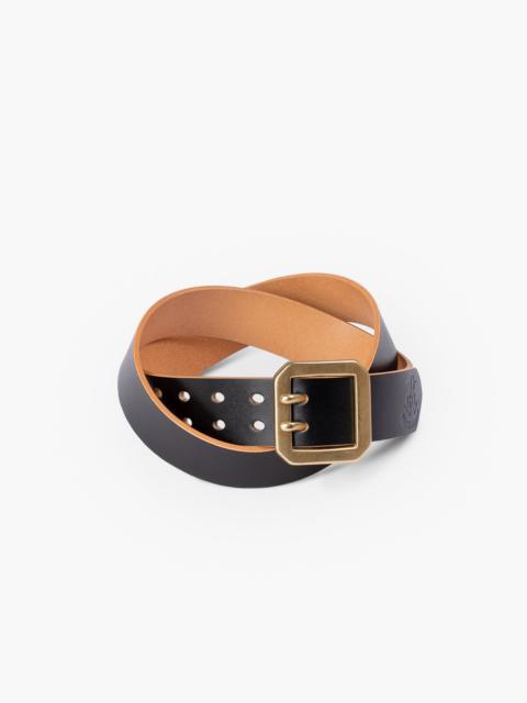 Iron Heart OGL-BELT-DPGAR-BLK OGL Double Prong Garrison Buckle  Leather Belt - Hand-Dyed Black