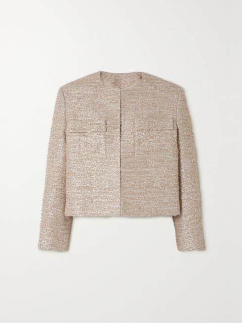 EMILIA WICKSTEAD Pheblia Cropped Metallic Bouclé-tweed Jacket