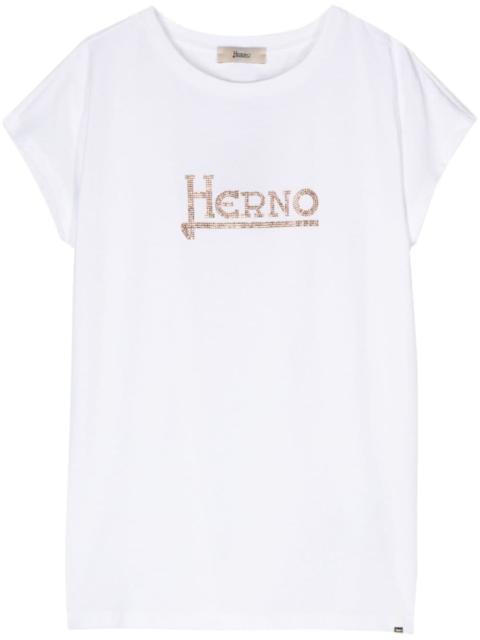 Herno crystal-logo-embellishment T-shirt