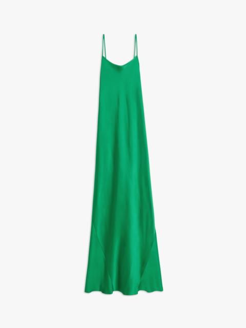 Floor Length Cami Dress in Emerald Green