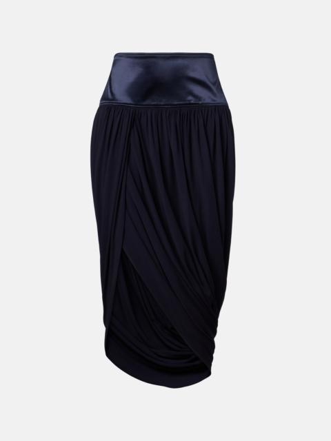 FERRAGAMO Draped asymmetric midi skirt