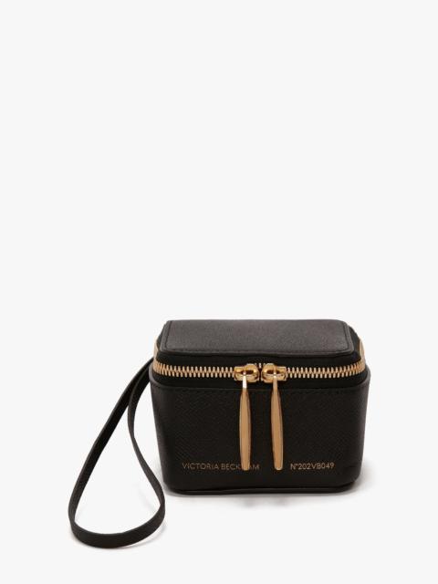 Victoria Beckham Micro Vanity Wristlet In Black Leather