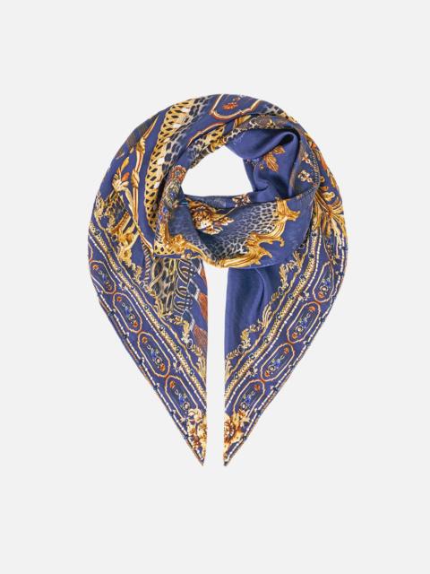 CAMILLA LARGE CRYSTALLED SILK SQUARE SCARF CLOAKED IN BAROQUE