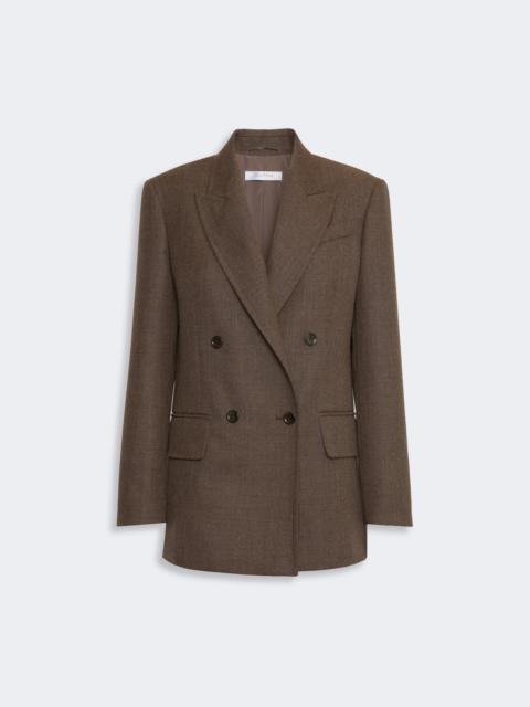 Max Mara PULVINO Wool batavia Olimpia jacket - MUD