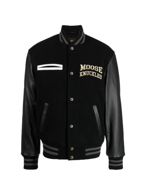 MOOSE KNUCKLES logo-embroidered bomber jacket