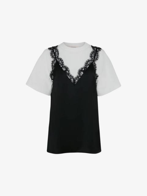 Alexander McQueen Hybrid Cami T-shirt in White/black