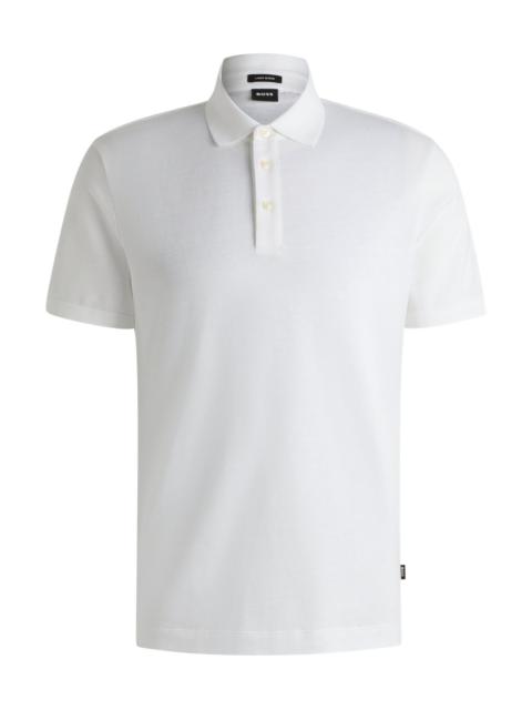 BOSS KNIT POLO SHIRT IN COTTON AND LINEN