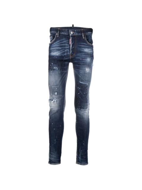distressed-effect slim-cut jeans