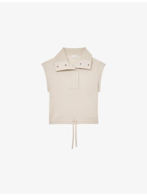 REISS Phoebe Funnel-Neck Jersey Top
