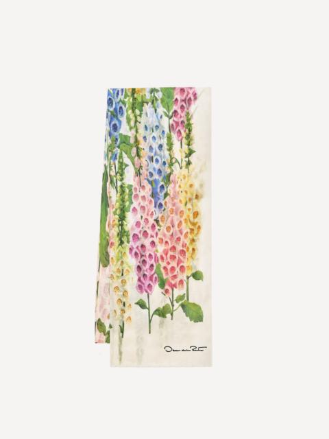 Oscar de la Renta FOXGLOVE CASHMERE-BLEND SCARF