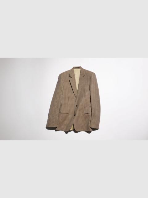 GUCCI Gingham wool single-breasted jacket