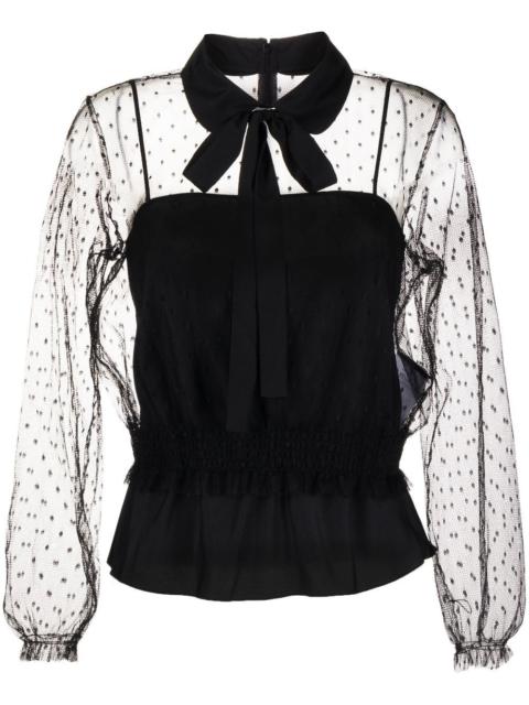 polka dot transparent blouse