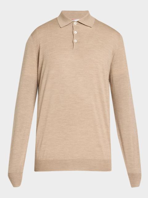 Brunello Cucinelli Men's Wool and Cashmere Polo Sweater