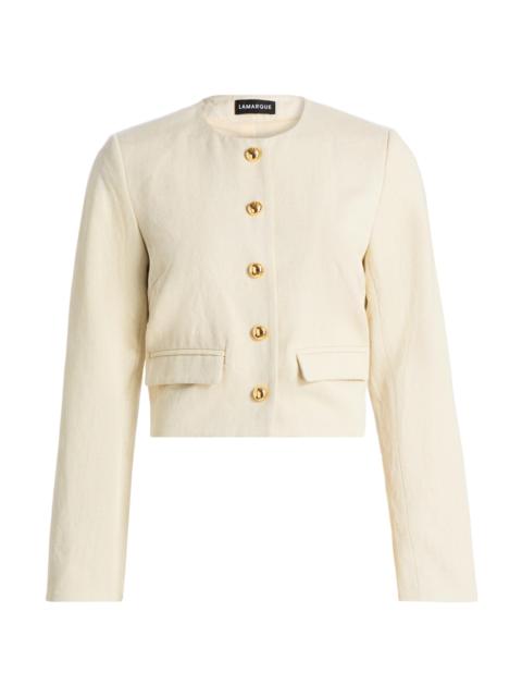 LAMARQUE Women's Francina Cotton-Linen Tailored Jacket - Natural