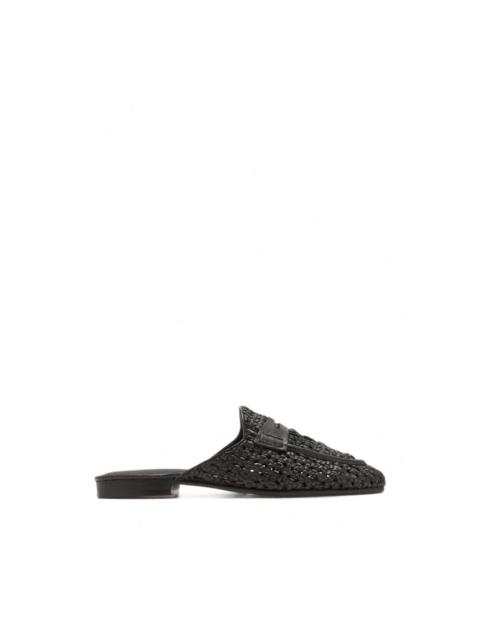 Sam Edelman Tullie penny-strap woven flat mules