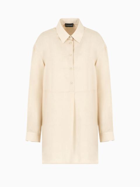 EMPORIO ARMANI Oversized shirt in fluid cotton