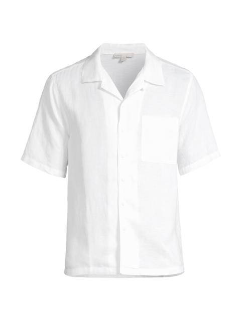 onia Men's Linen-Blend Camp Shirt - White
