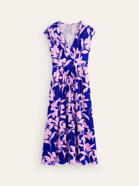BODEN Vanessa Wrap Jersey Maxi Dress-Sweet Lilac, Silhouette Bloom