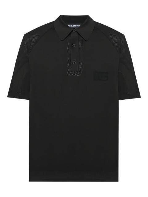 Dolce & Gabbana raglan-sleeve mesh-panel polo shirt
