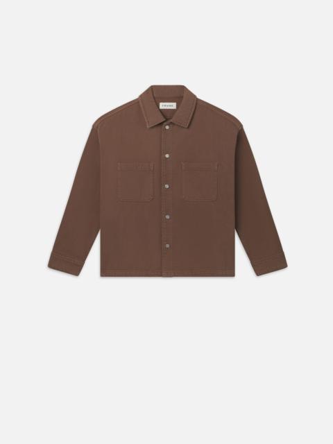 FRAME Relaxed Double Pocket Shirt in Taupe