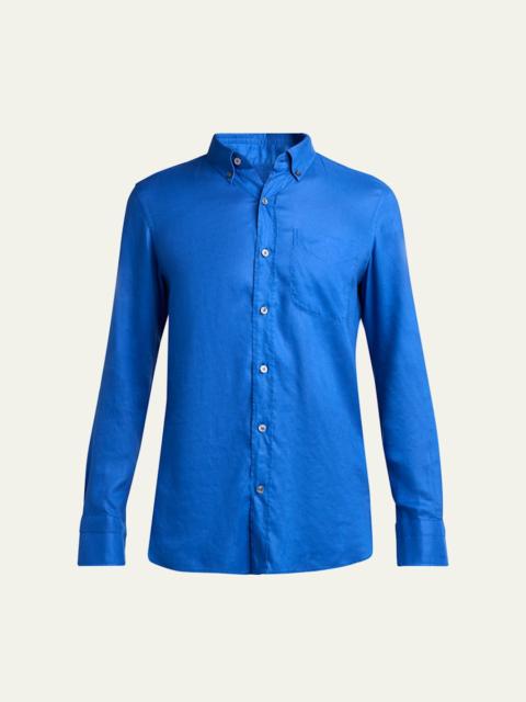 Men's Slim-Fit Gabardine Button-Down Shirt