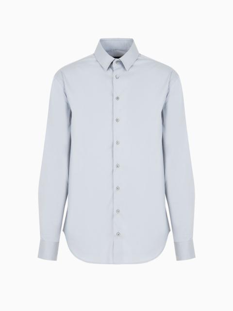 GIORGIO ARMANI Regular-fit, stretch cotton-poplin shirt