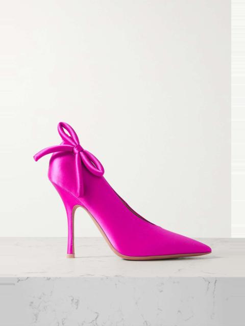 Nite-Out 110 bow-detailed cutout satin pumps