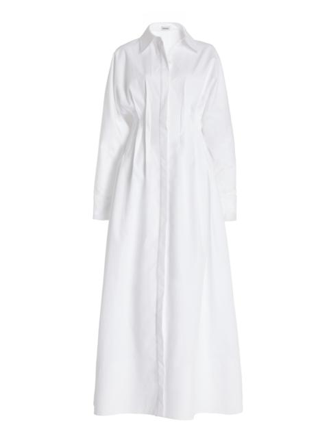 Klara Cotton Poplin Maxi Shirt Dress white