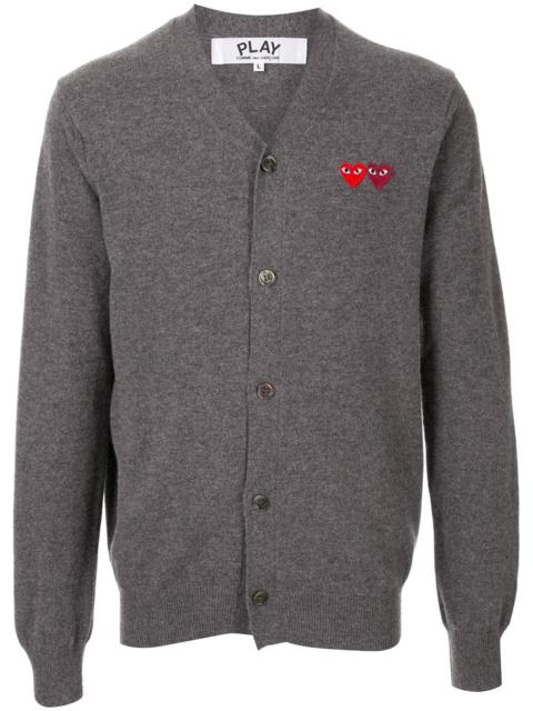 embroidered logo cardigan