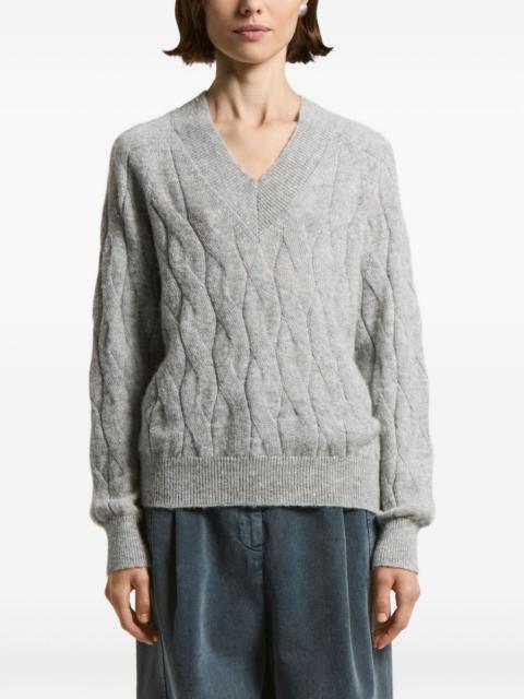 PESERICO V-neck cable-knit sweater