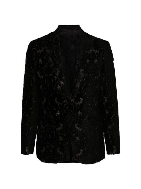 devorÃ©-effect single-breasted blazer