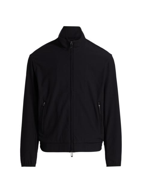 EMPORIO ARMANI Men's Stretch Nylon Zip-Front Jacket - Black