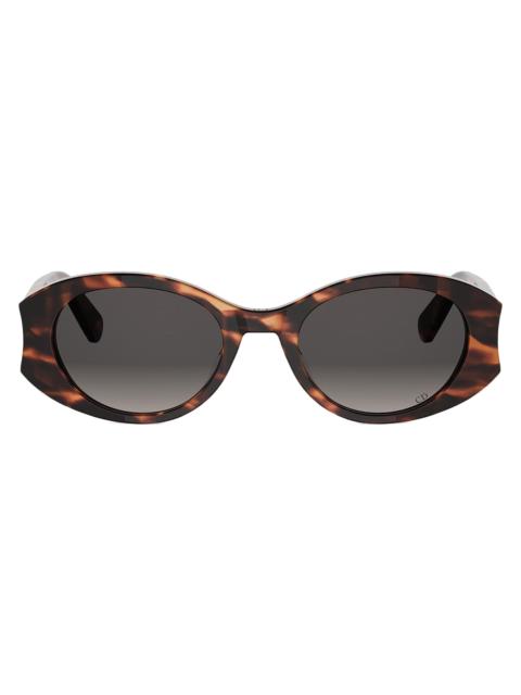 Dior Women's DiorGlow B3I 51MM Tortoiseshell Oval Sunglasses - Red Havana Gradient Smoke