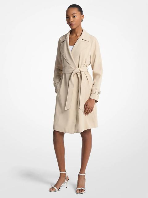 MICHAEL KORS Draped Woven Trench Coat