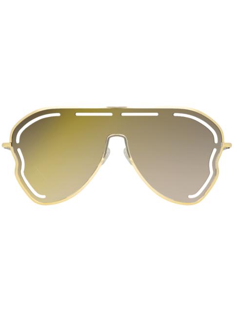 LINDA FARROW Kika Gardenia Sunglasses in Gold