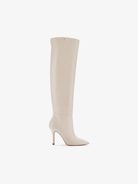 Larroudé Kate Hi Boot In Ivory Leather