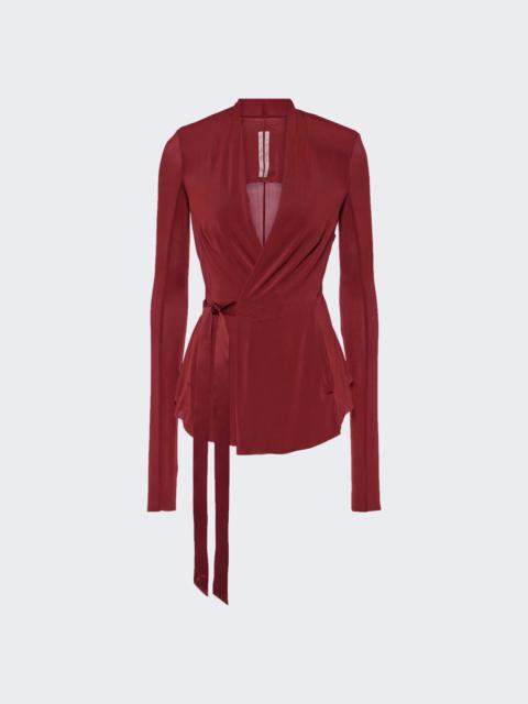 Rick Owens Hollywood Wrap Jacket Cherry