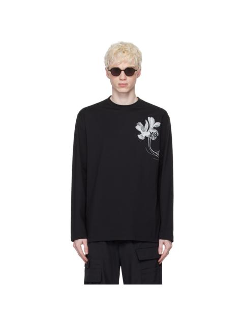 Y-3 Black Graphic Long Sleeve T-Shirt