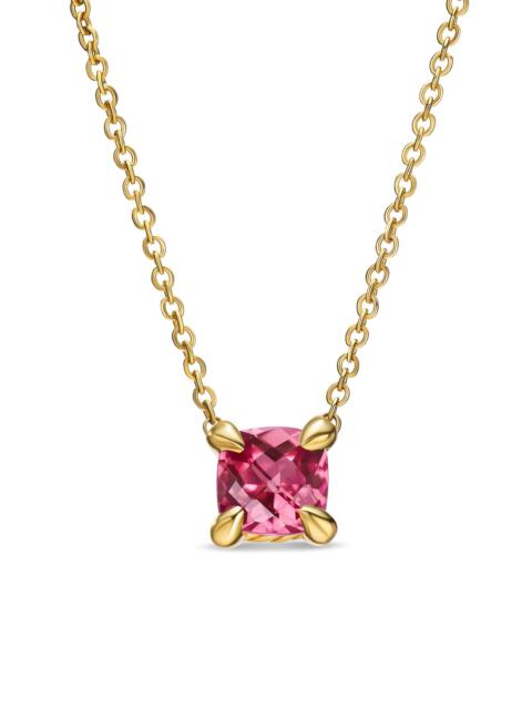 DAVID YURMAN Women's Micro Chatelaine Pendant Necklace in 18K Yellow Gold - Pink Tourmaline