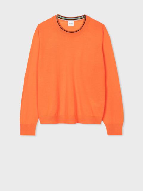 Paul Smith Orange Crew Neck 'Signature Stripe' Sweater