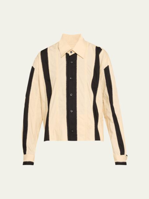 diotima Stripe Embroidered Button-Down Shirt