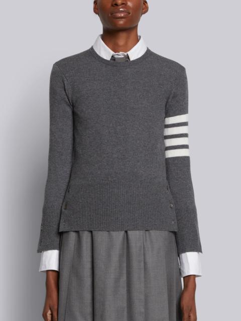 Medium Grey Cashmere 4-Bar Classic Crew Neck Pullover