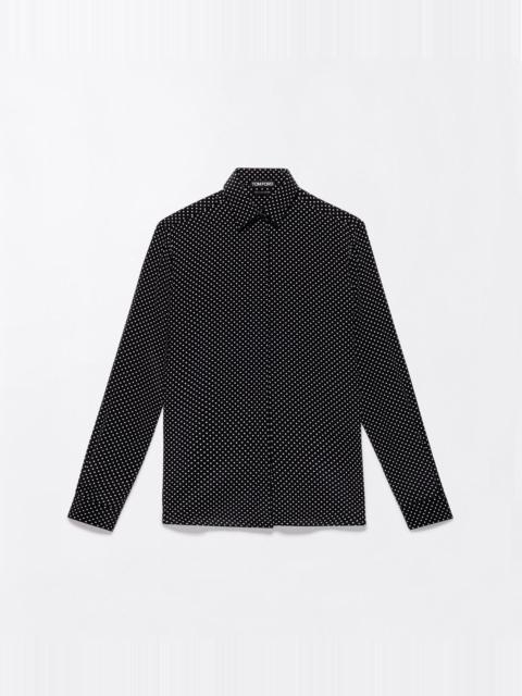 TOM FORD PRINTED POLKA DOT SILK CREPE DE CHINE SHIRT