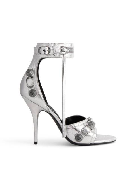 BALENCIAGA Women's Cagole 110mm Sandal Metallized in Silver