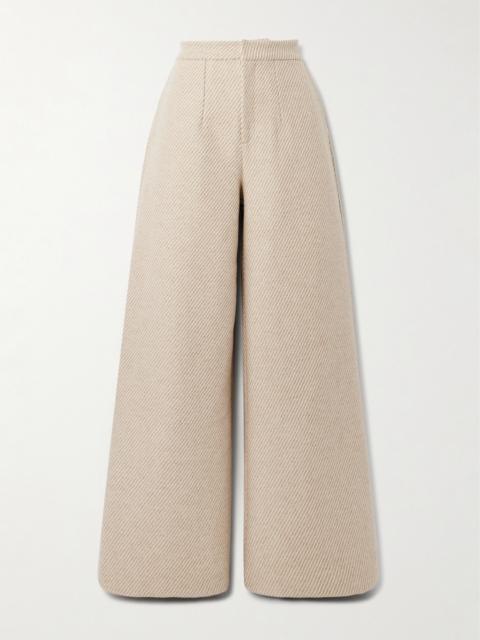 DESTREE Lenore Striped Wool-blend Wide-leg Pants