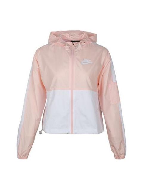 (WMNS) Nike Woven Jacket Pink/White Red CJ7345-664