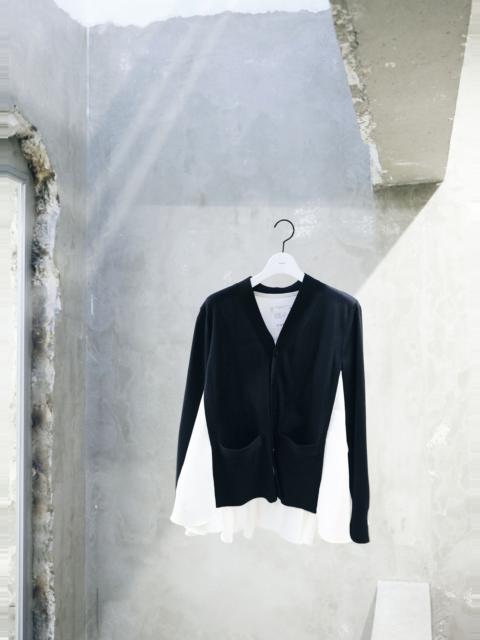 sacai Poplin x Cotton Knit Cardigan